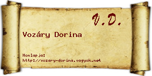 Vozáry Dorina névjegykártya